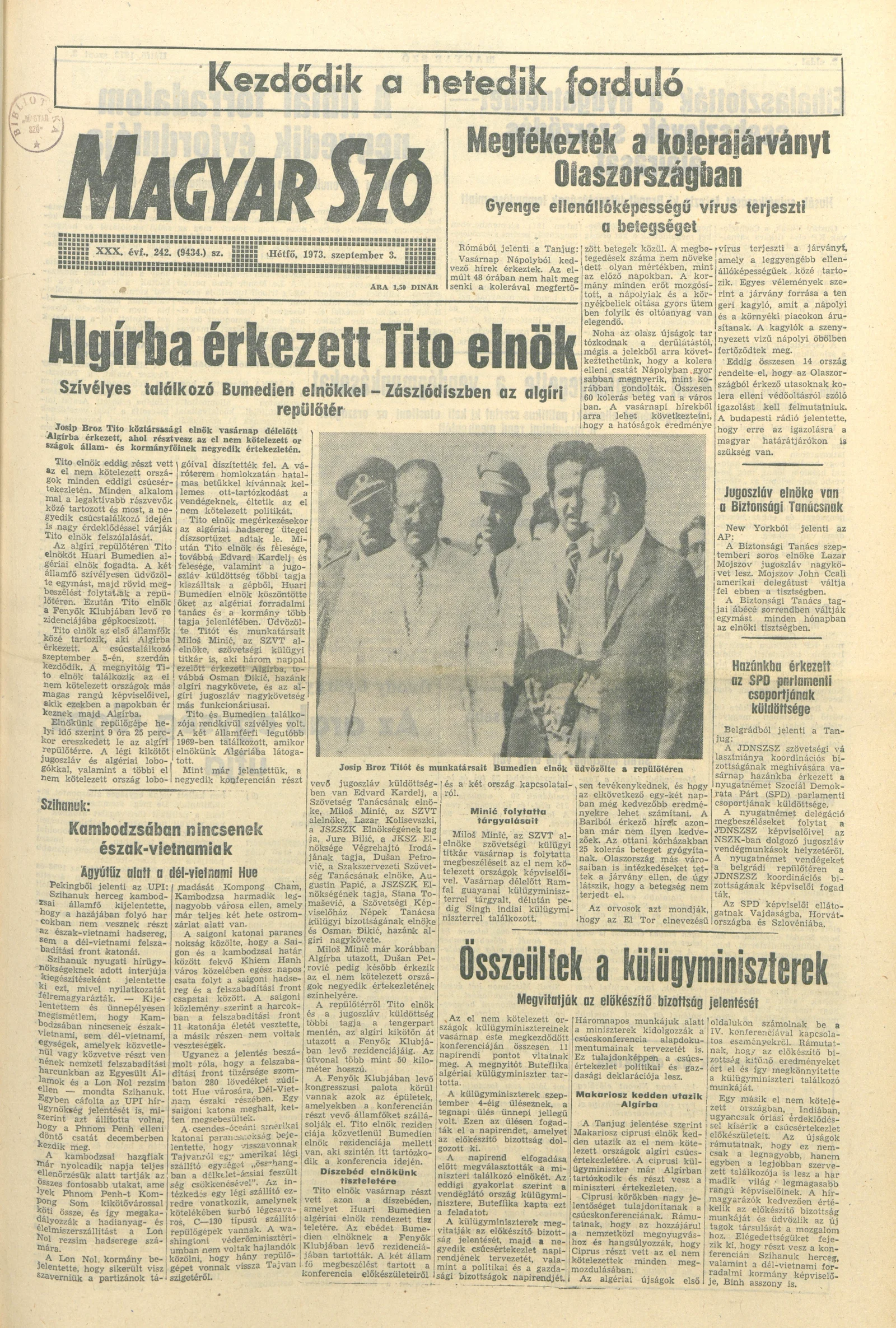 Magyar Szó, 30. évf. 1973. szeptember 3. 242. sz. 1–6. oldal