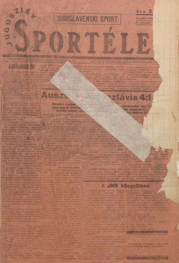 Jugoszláv sportélet, 3. évf. 1924. február 11. 1. sz.