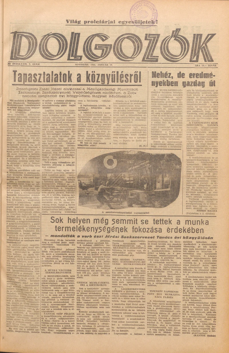 Dolgozók, 10. évf. 1956. január 10. 3. sz.