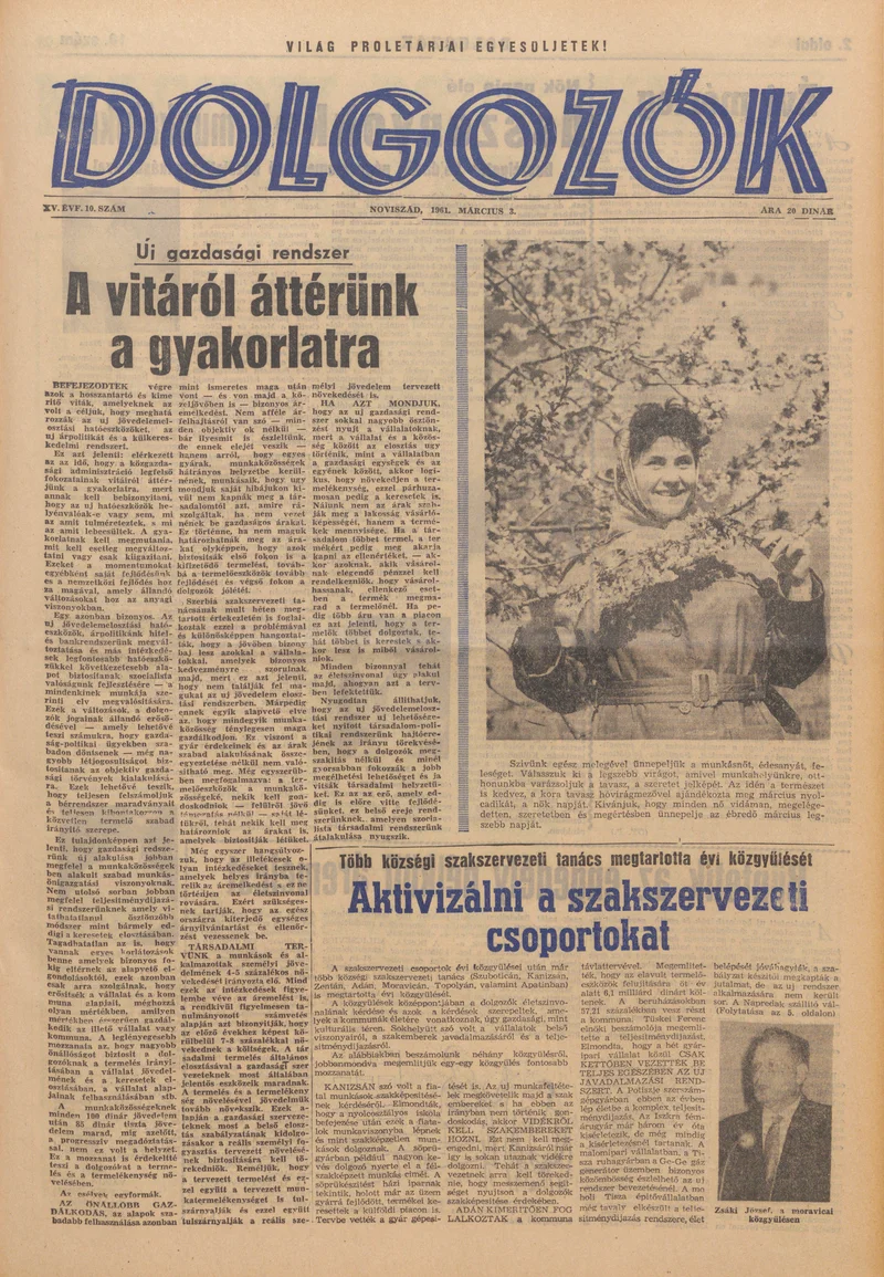 Dolgozók, 15. évf. 1961. március 3. 10. sz.