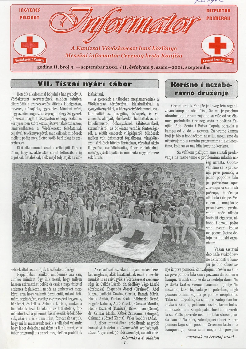 Informator, 2. évf. 2001. szeptember 1. 9. sz.
