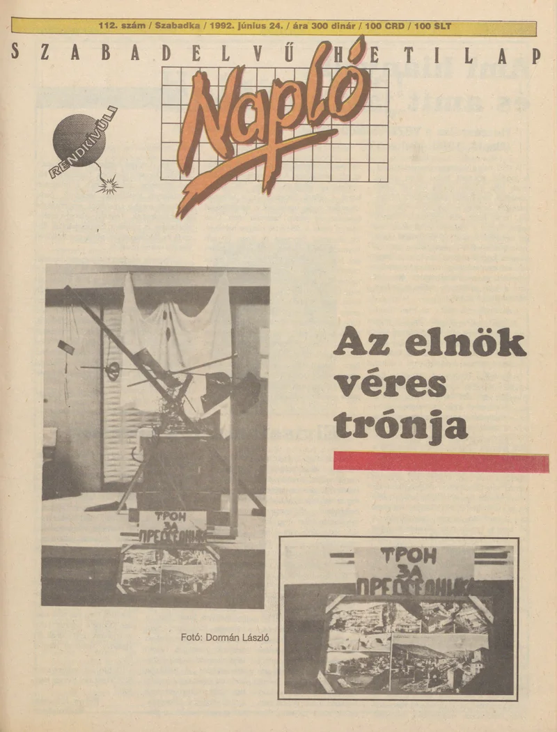 Napló - Szabadelvű hetilap, 3. évf. 1992. június 24. 112. sz.