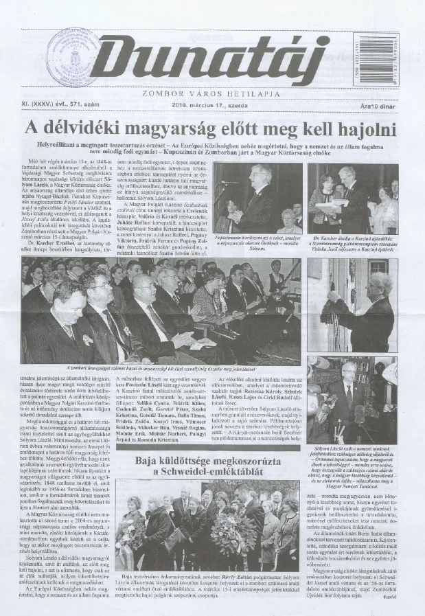 Dunatáj, 12. évf. 2010. március 17. 571. sz.