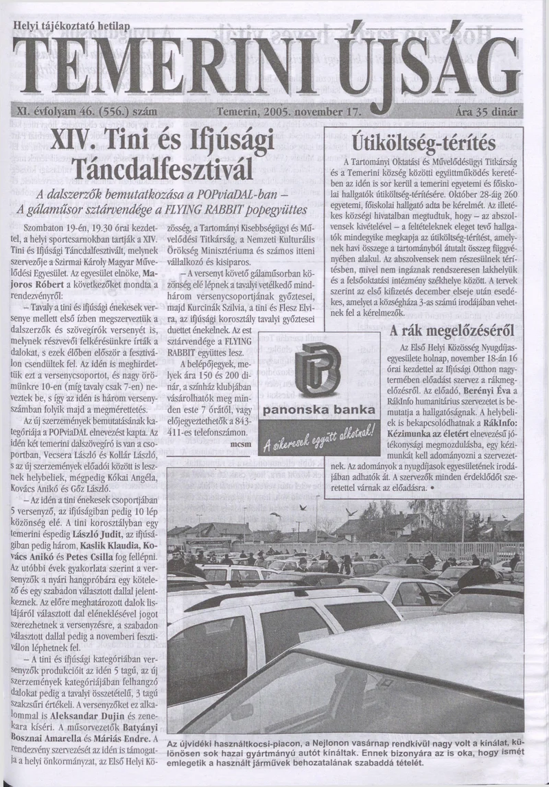 Temerini Újság, 11. évf. 2005. november 17. 46. sz.