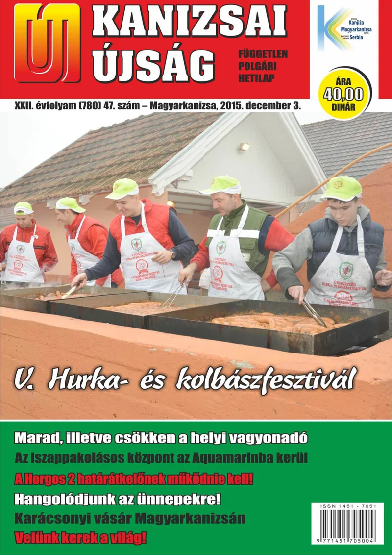 Új Kanizsai Újság, 22. évf. 2015. december 3. 47. sz.