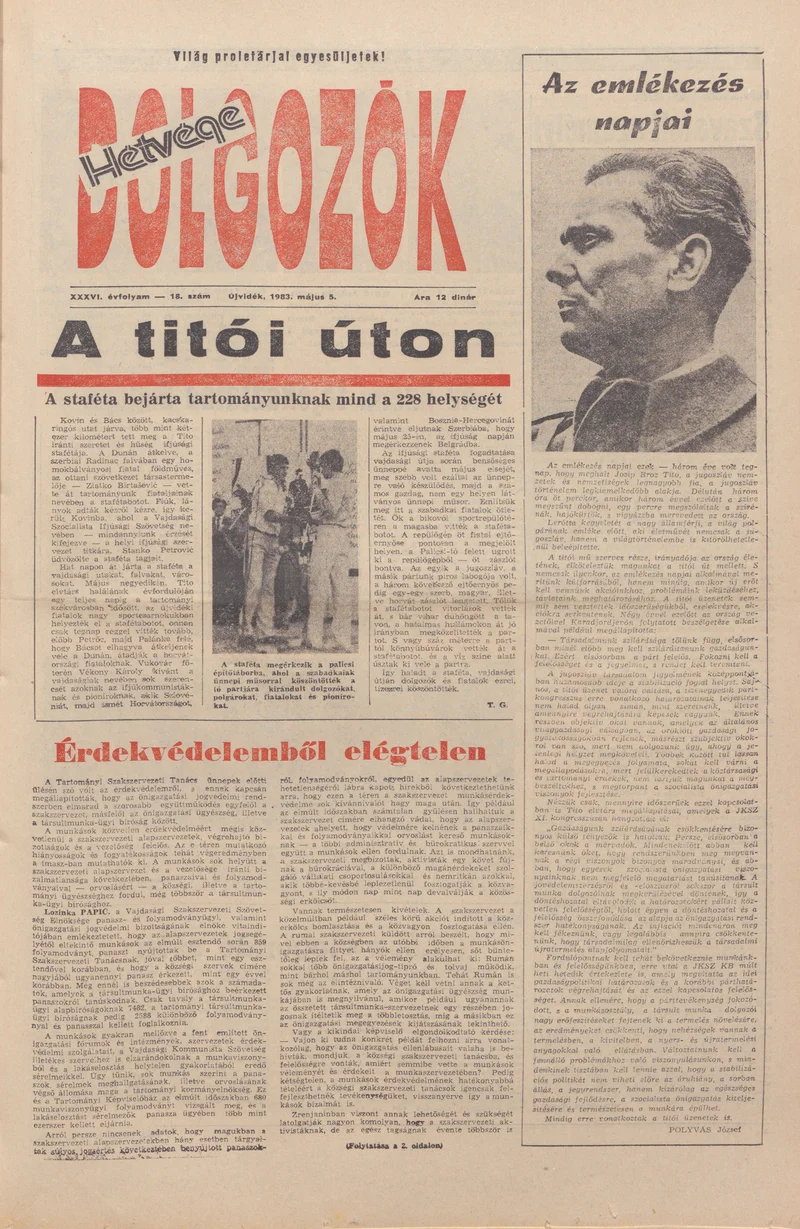 Dolgozók, 37. évf. 1983. május 5. 18. sz.