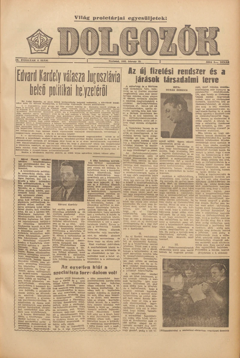 Dolgozók, 9. évf. 1955. február 22. 8. sz.
