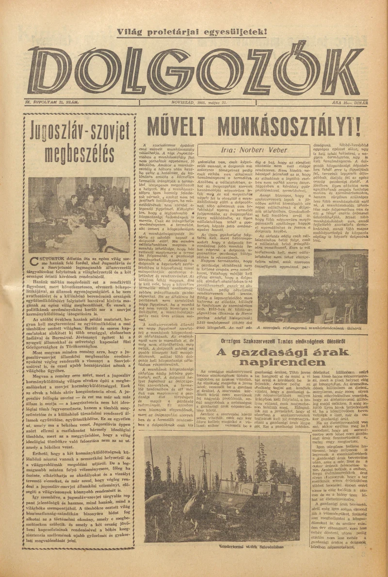 Dolgozók, 9. évf. 1955. május 31. 21. sz.
