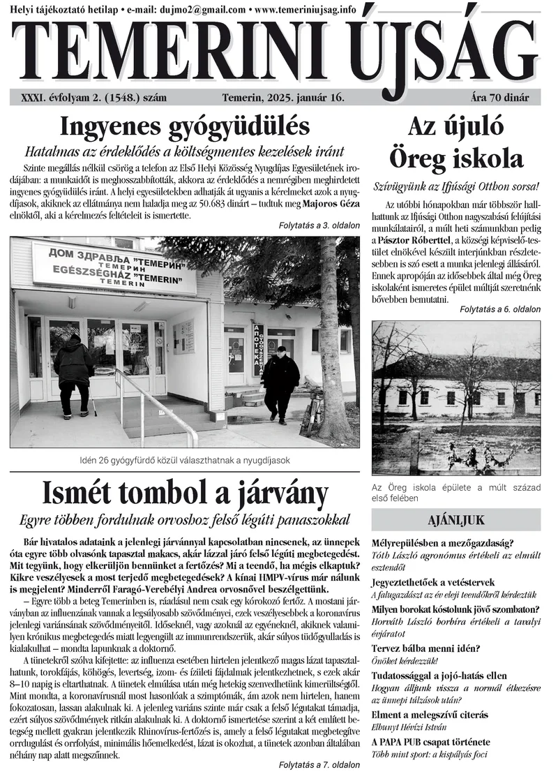 Temerini Újság, 31. évf. 2025. január 16. 2. sz.