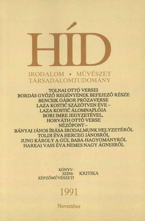 Híd, 55. évf. 1991. november. 11. sz. 953–1048. oldal