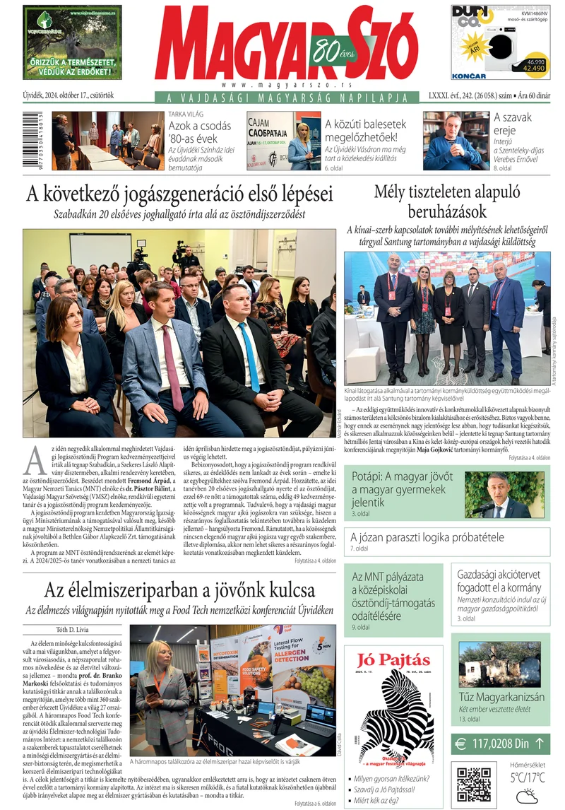 Magyar Szó, 81. évf. 2024. október 17. 242. sz. 1–20. oldal