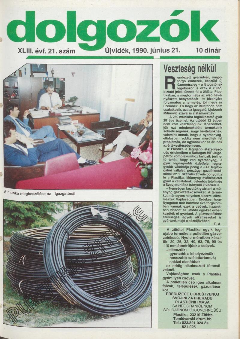 Dolgozók, 44. évf. 1990. június 21. 21. sz.