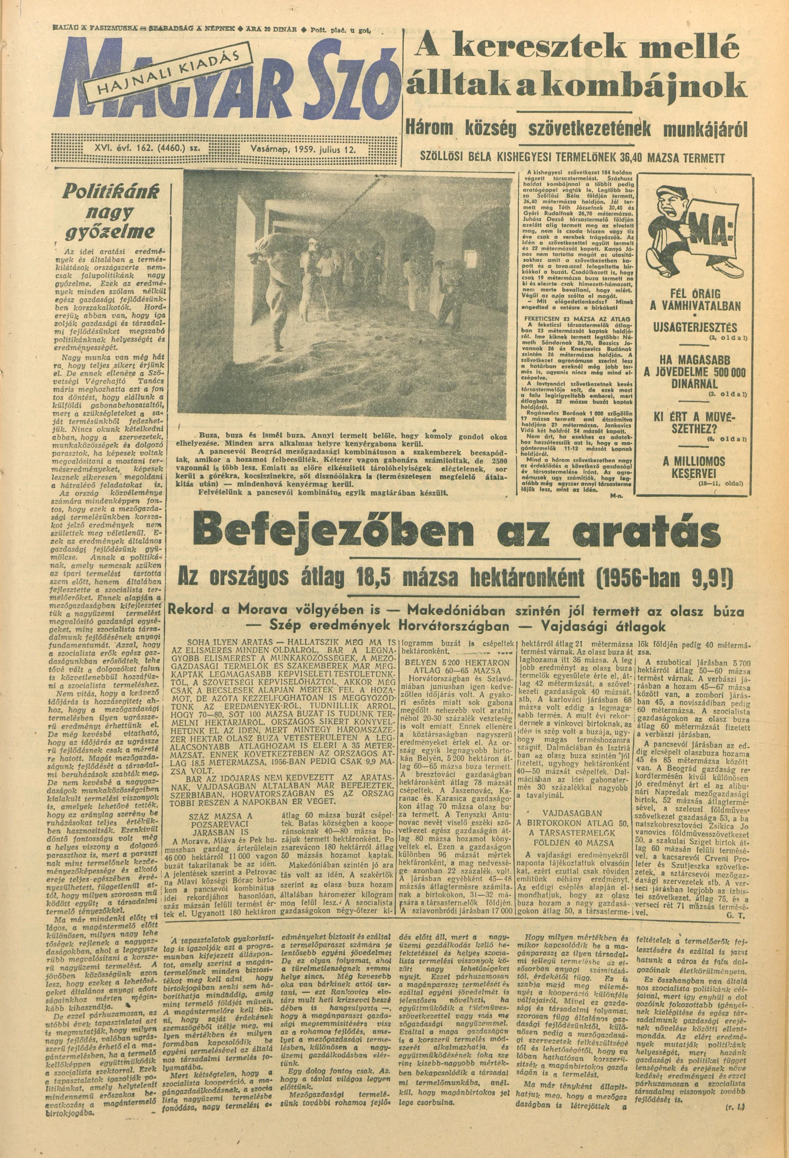 Magyar Szó, 16. évf. 1959. július 12. 162. sz. 1–24. oldal