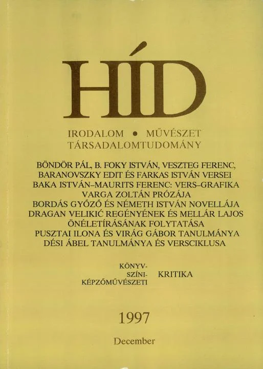 Híd, 61. évf. 1997. december. 12. sz. 857–984. oldal