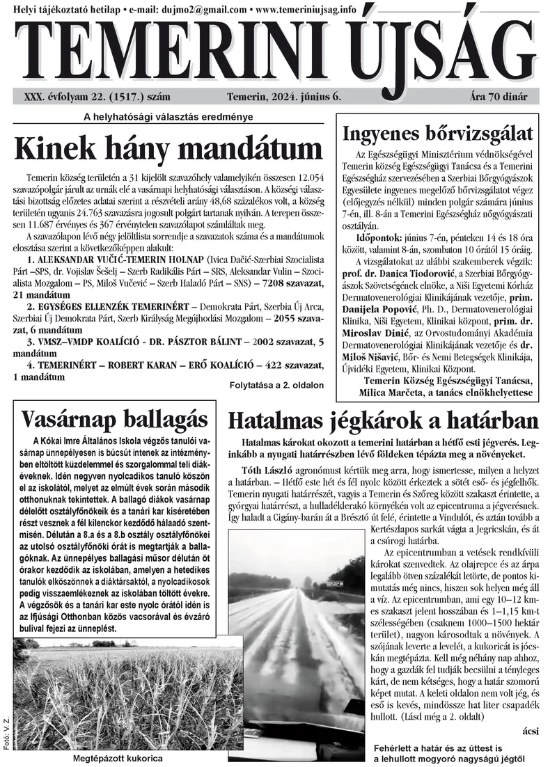 Temerini Újság, 30. évf. 2024. június 6. 22. sz.