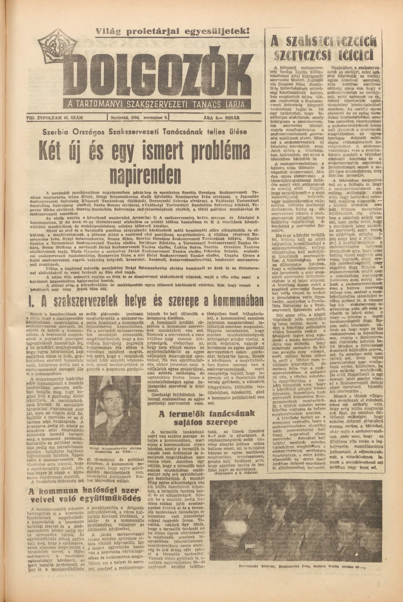 Dolgozók, 8. évf. 1954. november 2. 45. sz.
