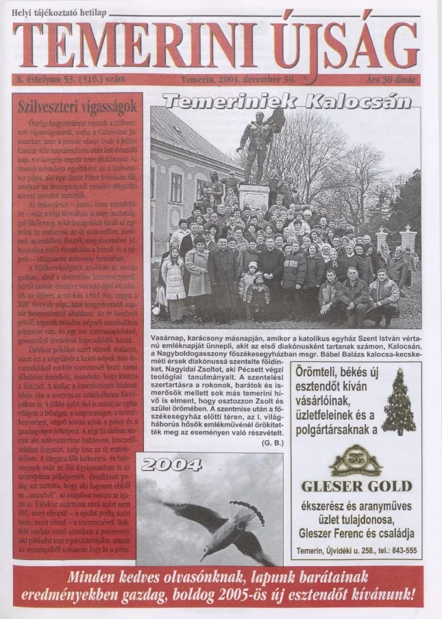 Temerini Újság, 10. évf. 2004. december 30. 53. sz.