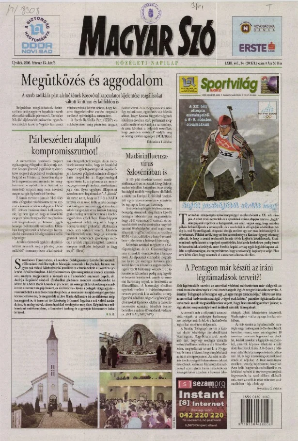 Magyar Szó, 63. évf. 2006. február 13. 34. sz. 1–12. oldal
