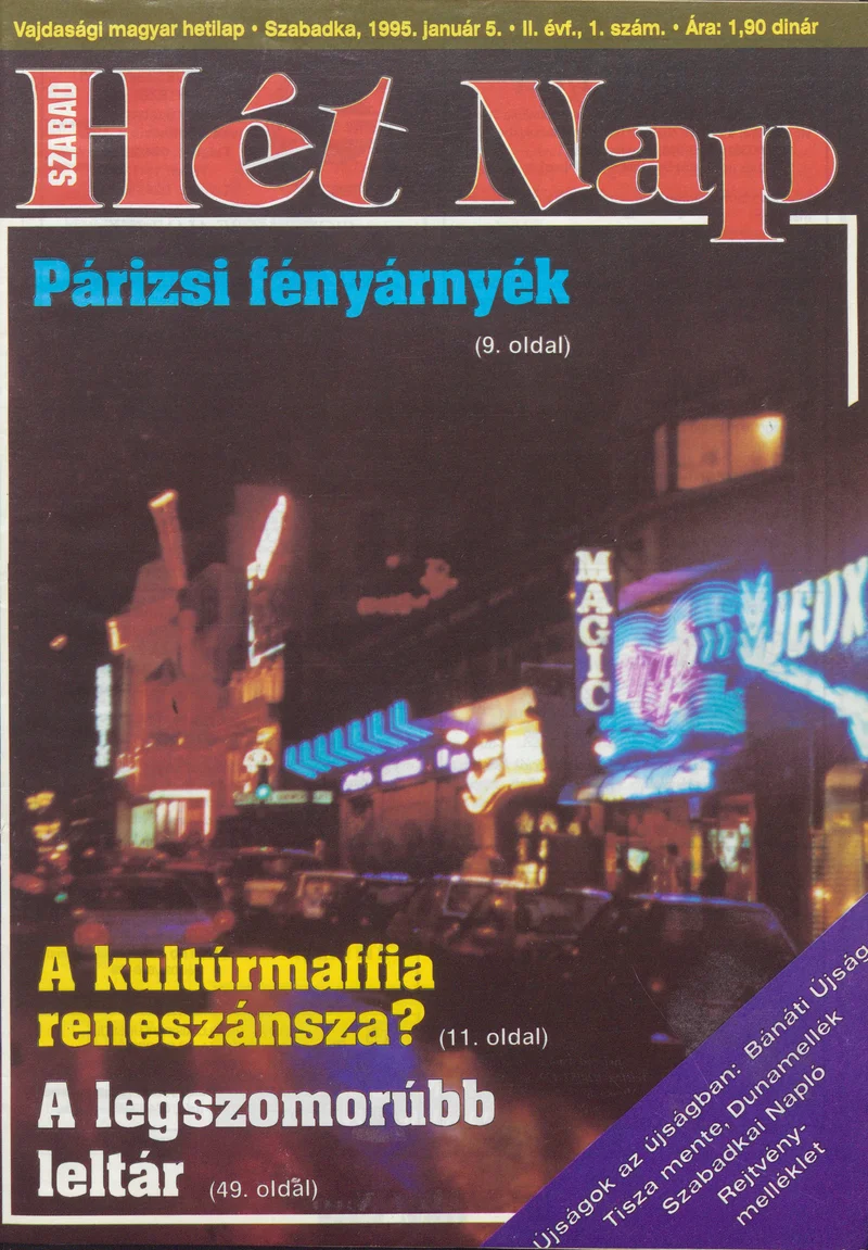 Szabad Hét Nap, 2. évf. 1995. január 5. 1. sz.