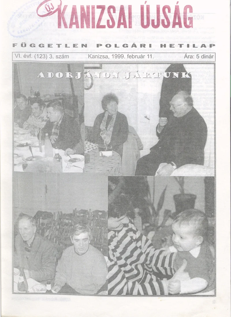 Új Kanizsai Újság, 6. évf. 1999. február 11. 3. sz.