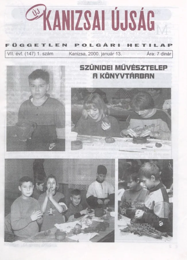 Új Kanizsai Újság, 7. évf. 2000. január 13. 1. sz.