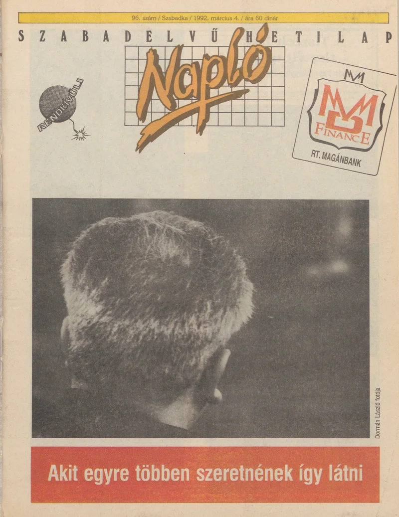 Napló - Szabadelvű hetilap, 3. évf. 1992. március 4. 96. sz.