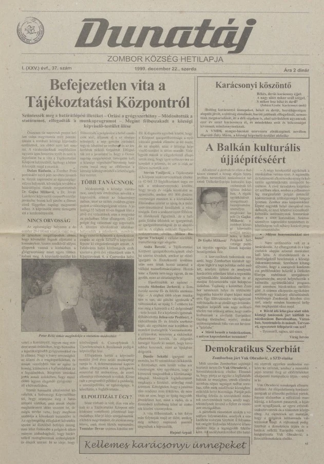 Dunatáj, 1. évf. 1999. december 22. 37. sz.
