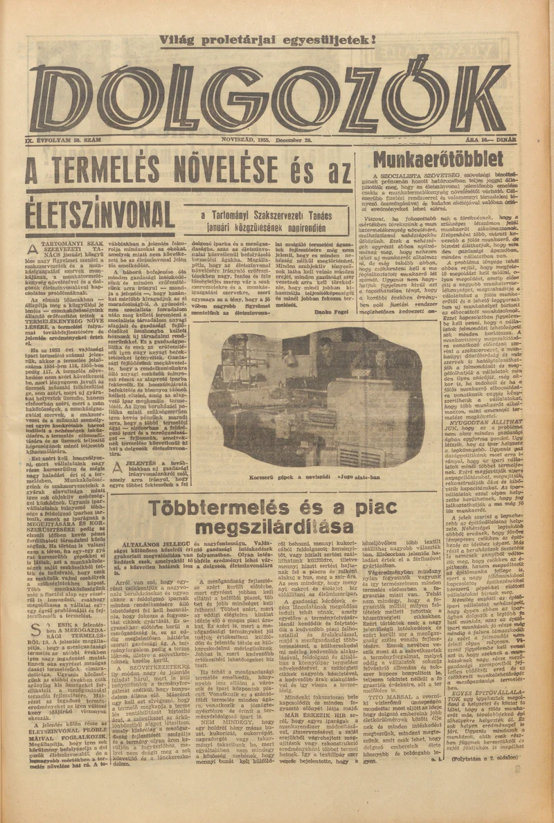 Dolgozók, 9. évf. 1955. december 20. 50. sz.