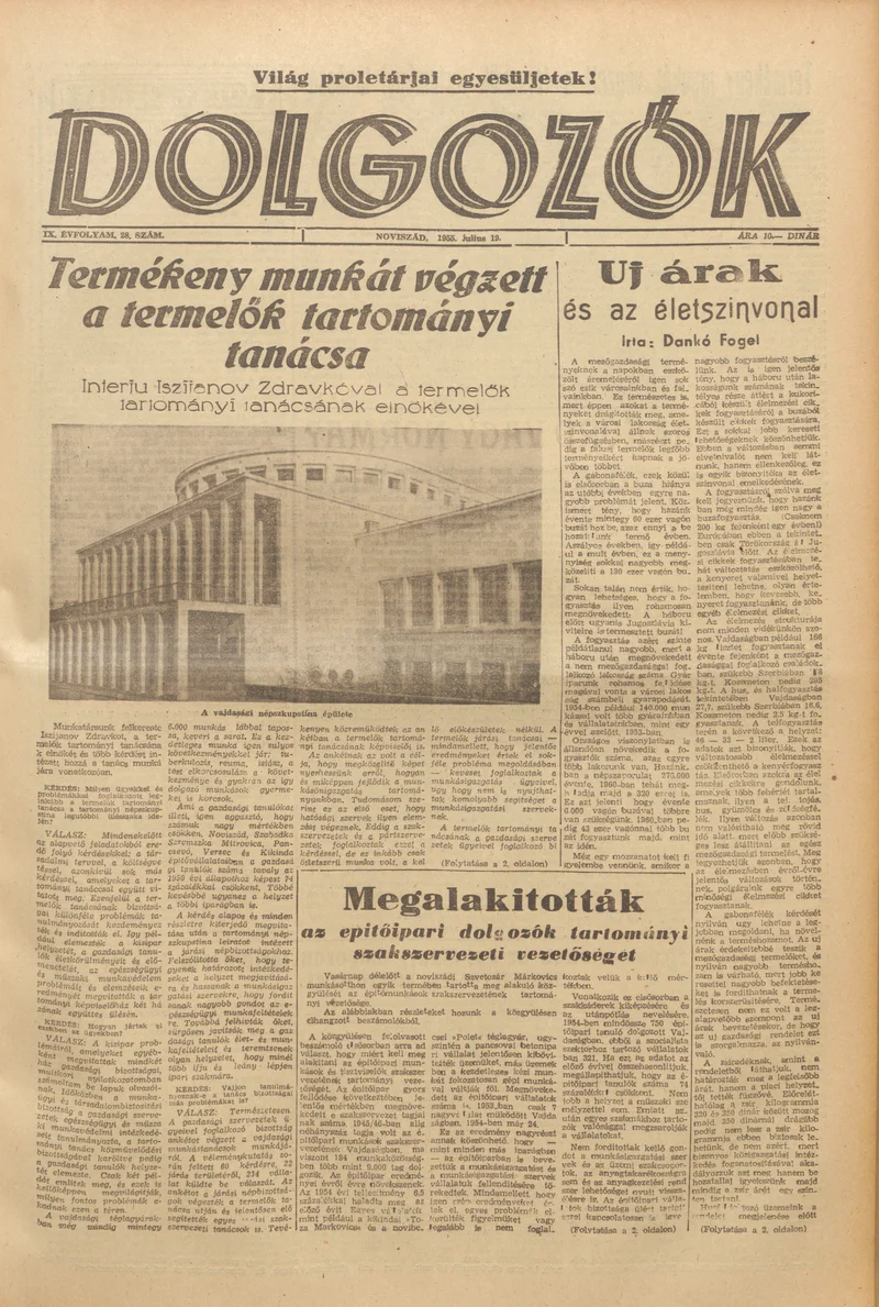 Dolgozók, 9. évf. 1955. július 19. 28. sz.