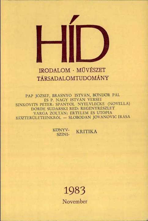 Híd, 47. évf. 1983. november. 11. sz. 1237–1352. oldal