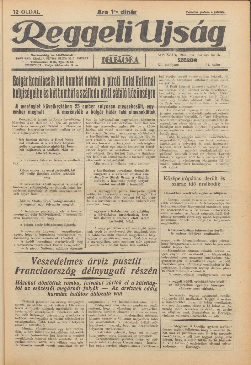 Reggeli Újság, 11. évf. 1930. március 5. 54. sz.