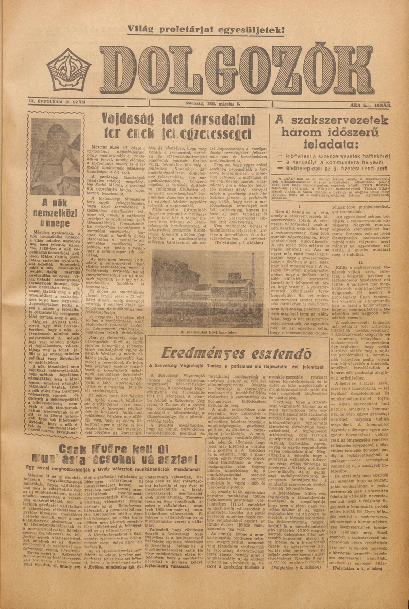 Dolgozók, 9. évf. 1955. március 8. 10. sz.
