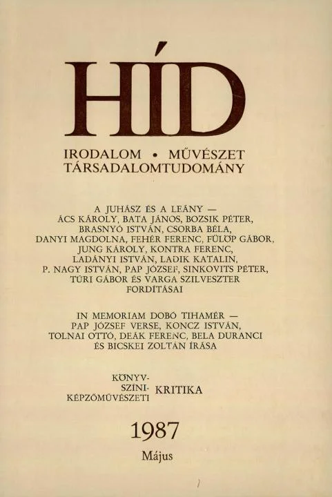 Híd, 51. évf. 1987. május. 5. sz. 573–732. oldal