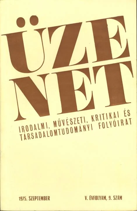 Üzenet, 5. évf. 1975. szeptember 1. 9. sz. 619–712. oldal