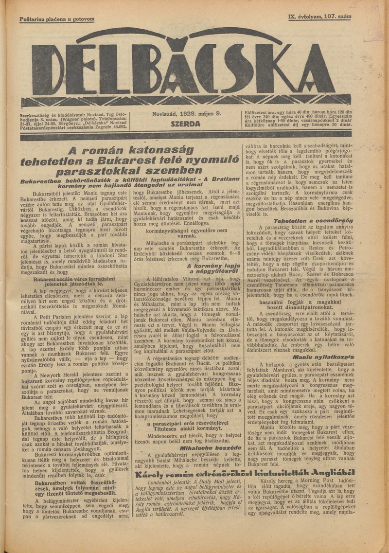 Délbácska, 9. évf. 1928. május 9. 107. sz.