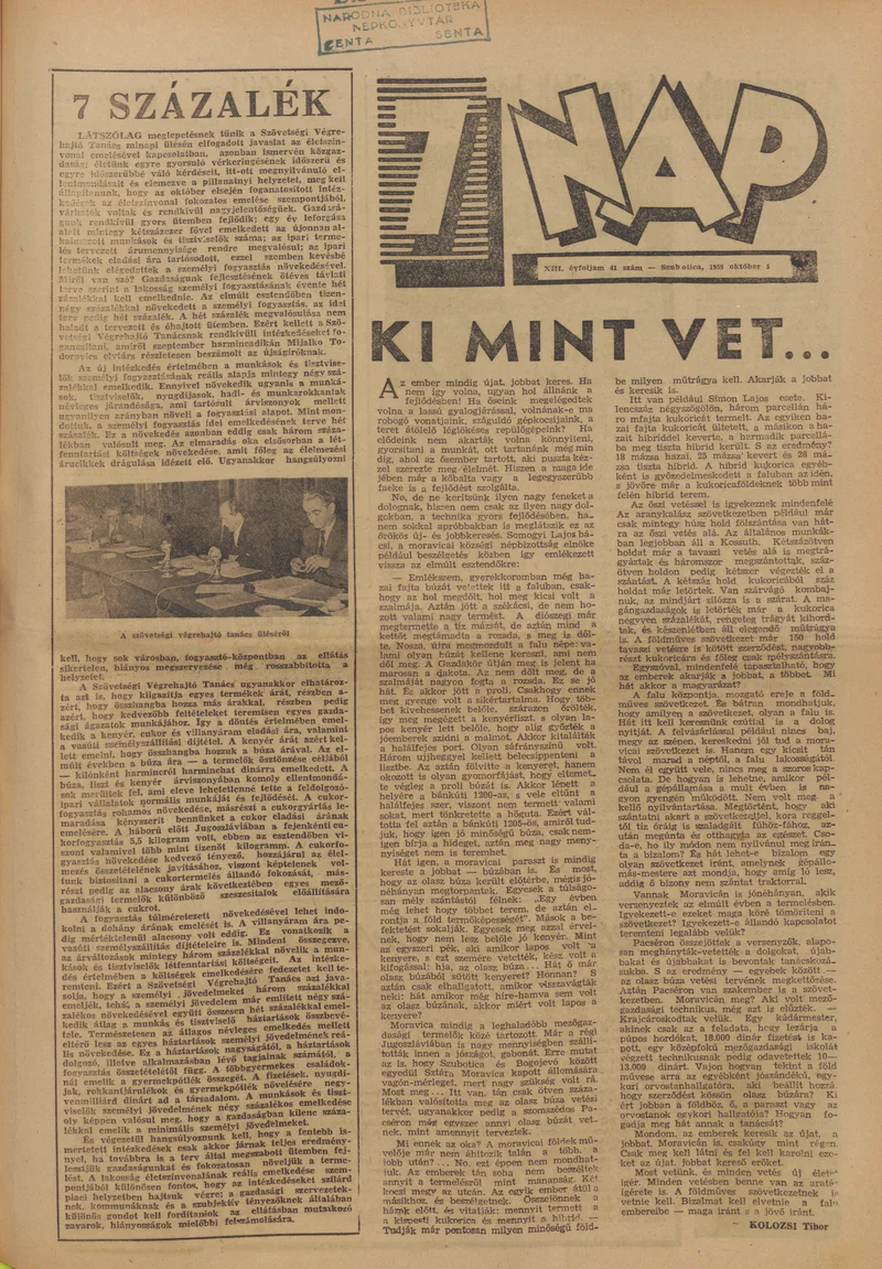 7 Nap, 13. évf. 1958. október 5. 41. sz. 1–20. oldal