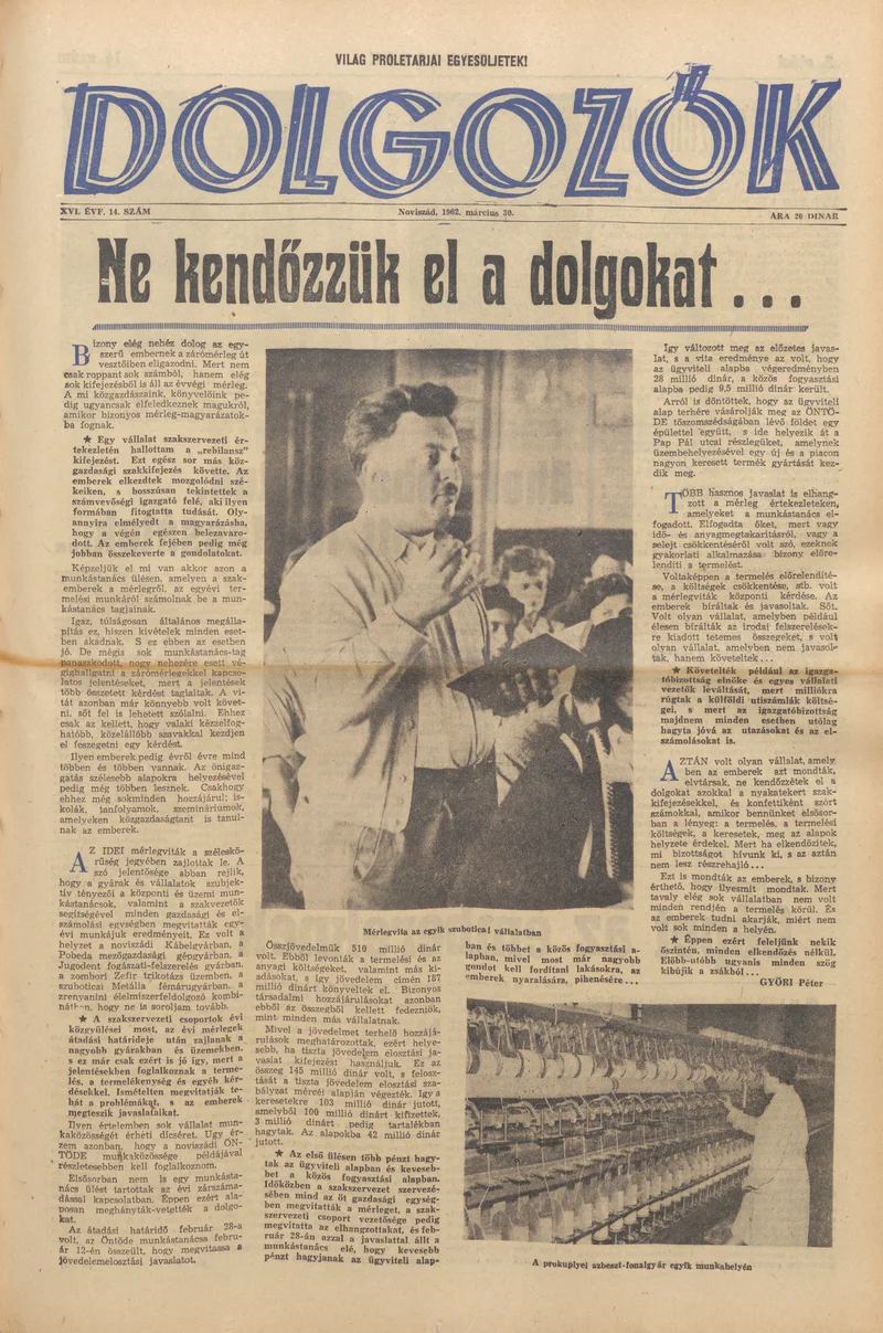 Dolgozók, 16. évf. 1962. március 30. 14. sz.