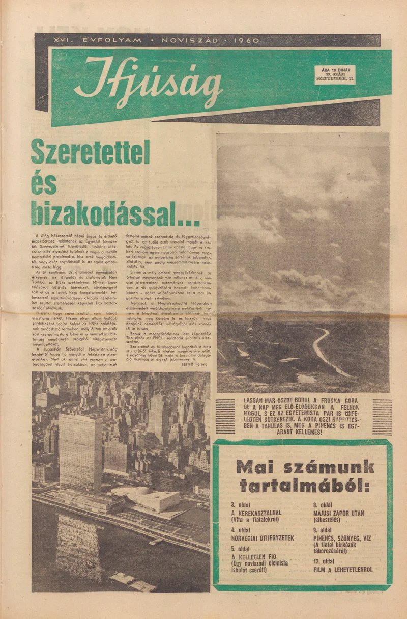 Ifjúság, 16. évf. 1960. szeptember 22. 39. sz.