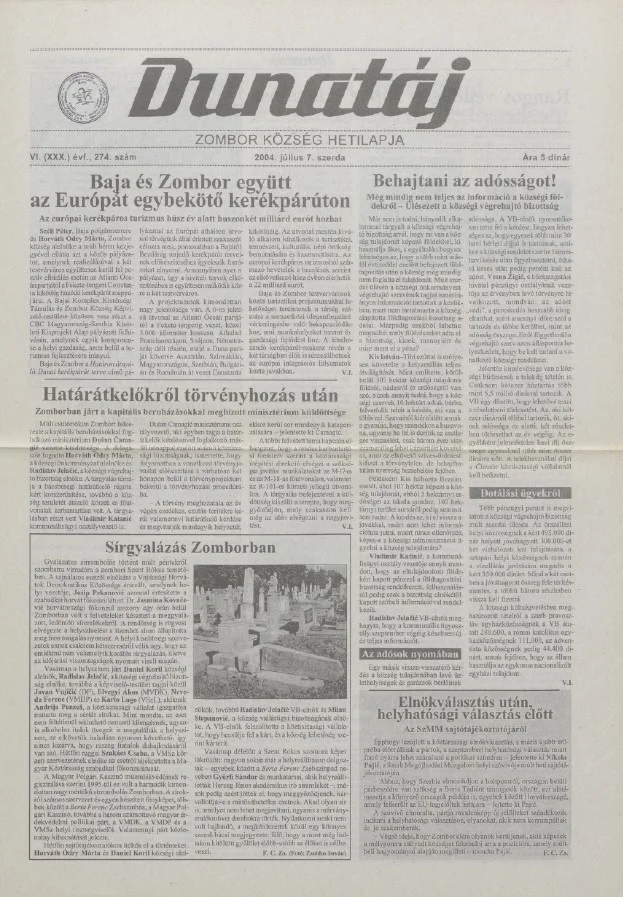 Dunatáj, 6. évf. 2004. július 7. 274. sz.