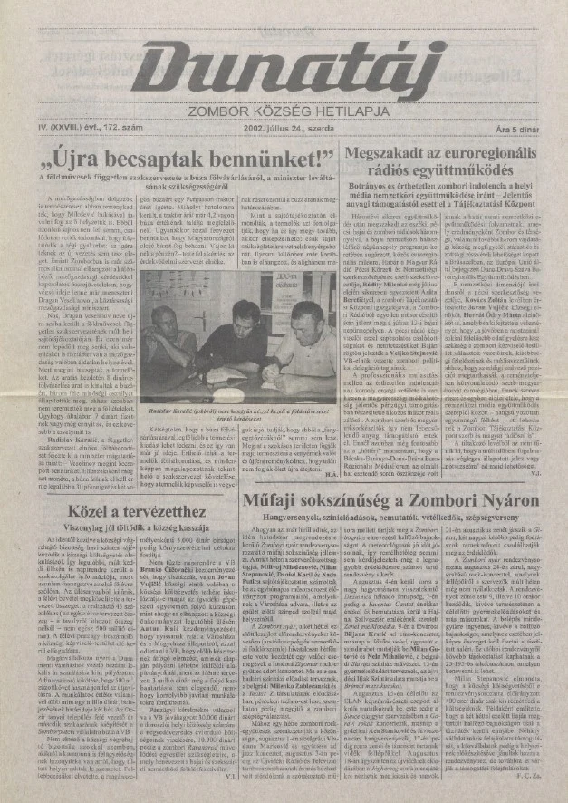 Dunatáj, 4. évf. 2002. július 24. 172. sz.