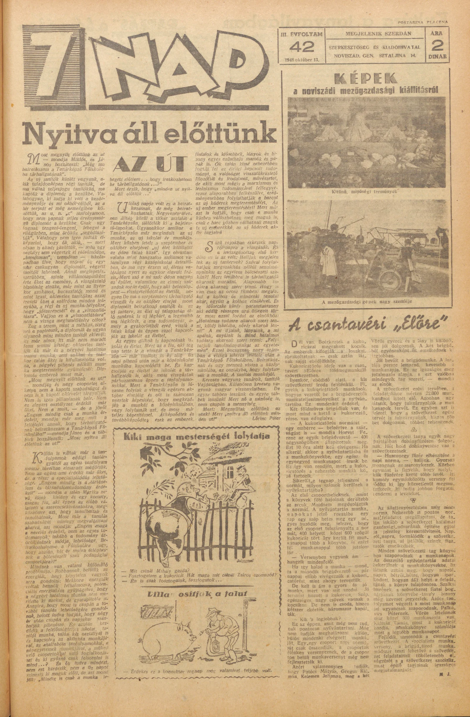 7 Nap, 3. évf. 1948. október 13. 42. sz. 1–4. oldal