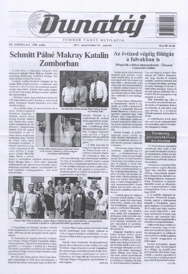 Dunatáj, 13. évf. 2011. szeptember 21. 650. sz.