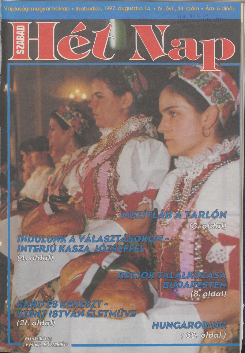 Szabad Hét Nap, 4. évf. 1997. augusztus 14. 33. sz.