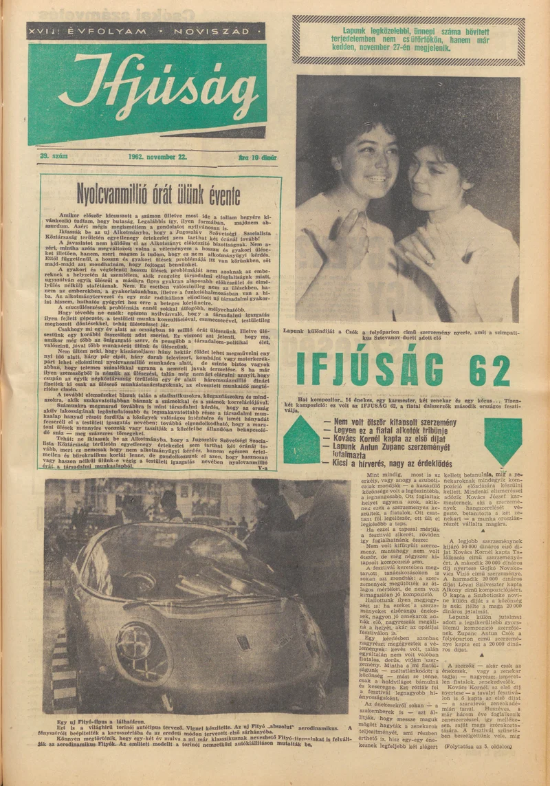 Ifjúság, 18. évf. 1962. november 22. 39. sz.