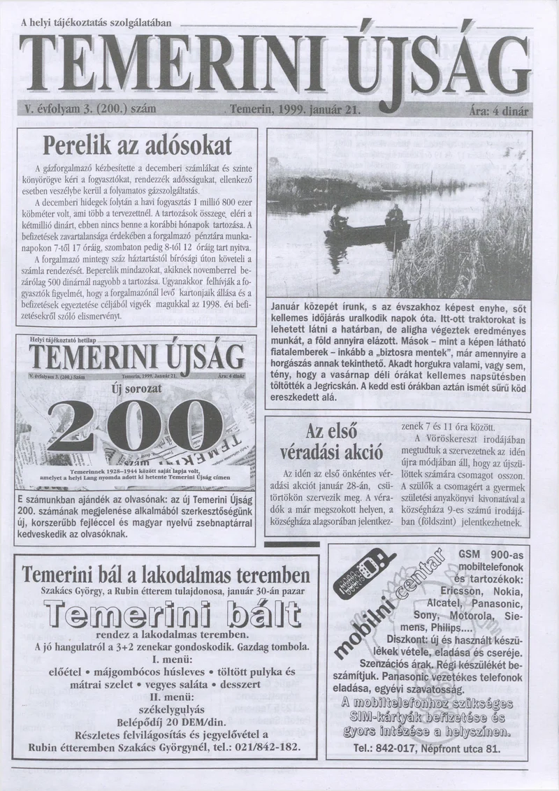 Temerini Újság, 5. évf. 1999. január 21. 3. sz.