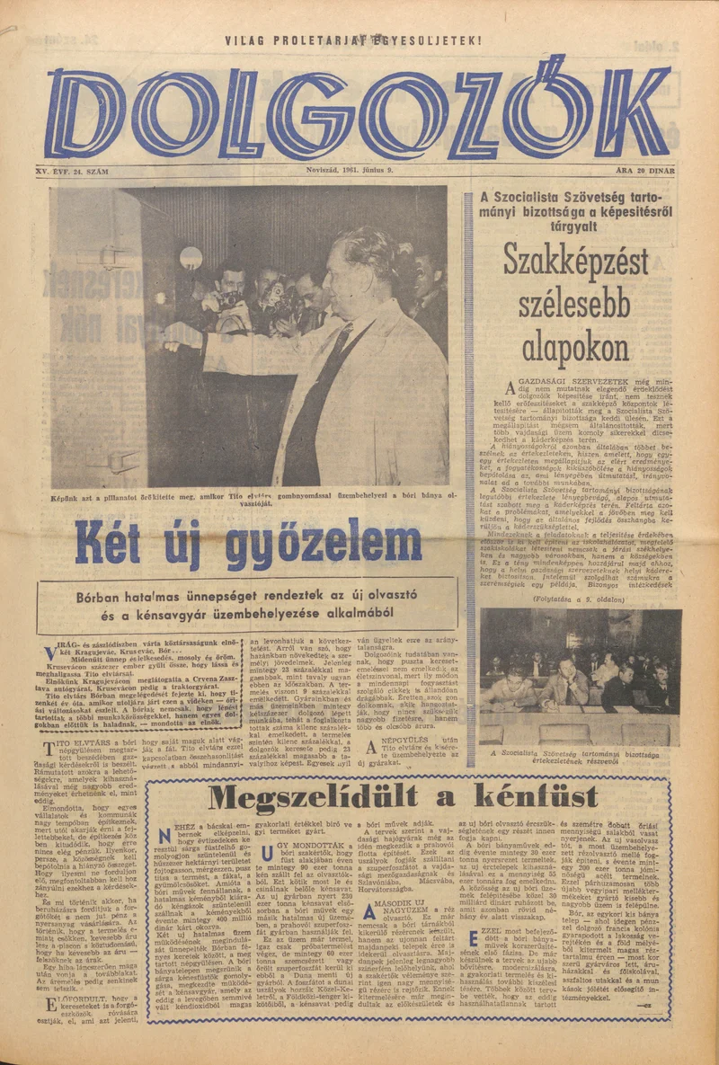 Dolgozók, 15. évf. 1961. június 9. 24. sz.