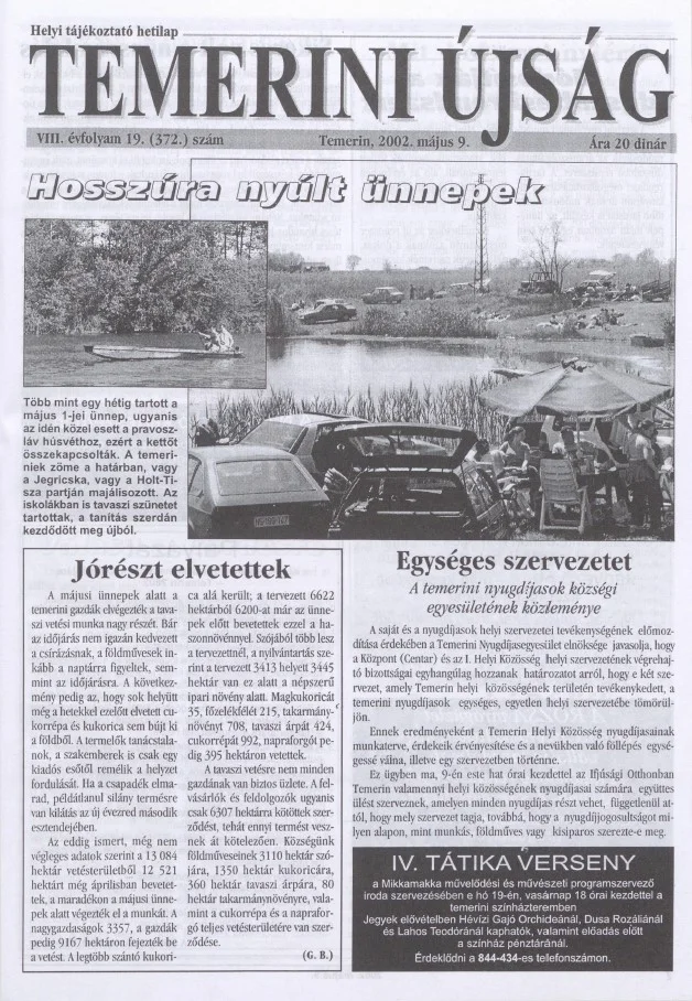 Temerini Újság, 8. évf. 2002. május 9. 19. sz.