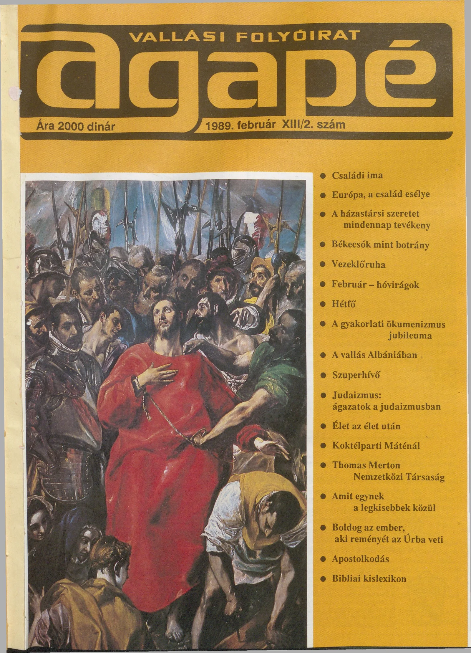 Agape, 13. évf. 1989. február. 2. sz.