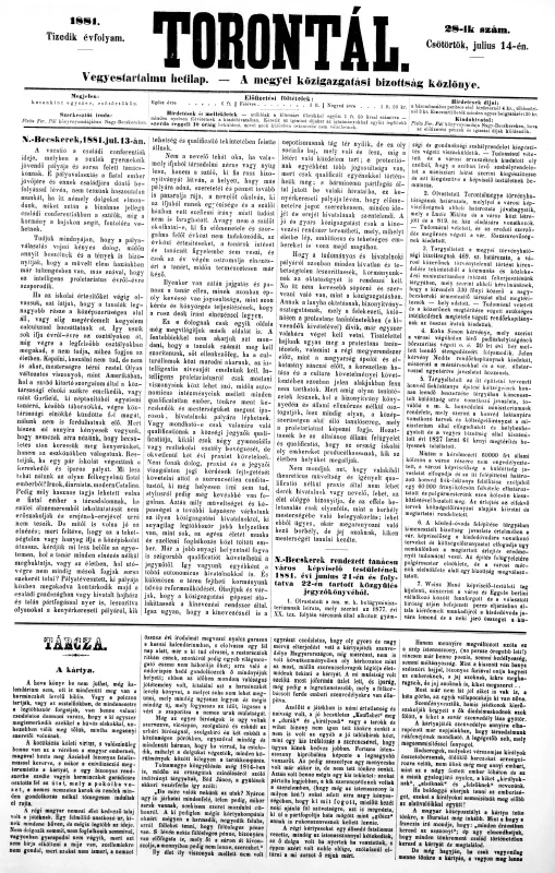 Torontál, 10. évf. 1881. július 14. 28. sz.