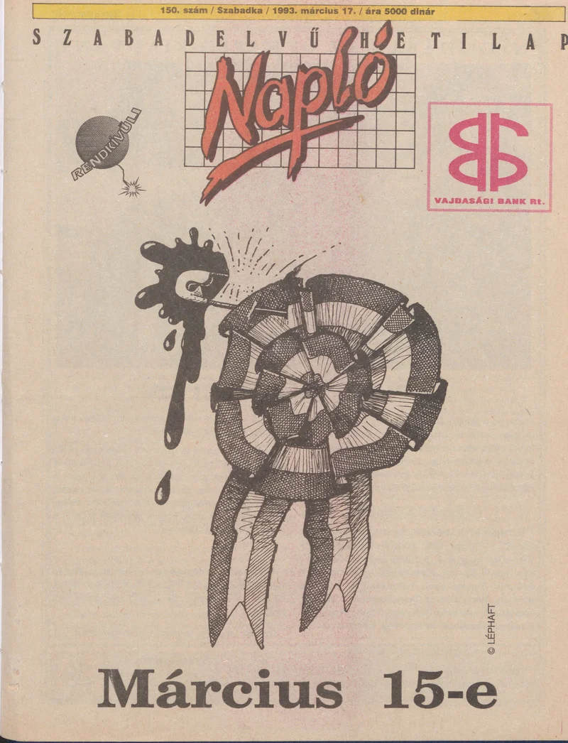 Napló - Szabadelvű hetilap, 4. évf. 1993. március 17. 150. sz.